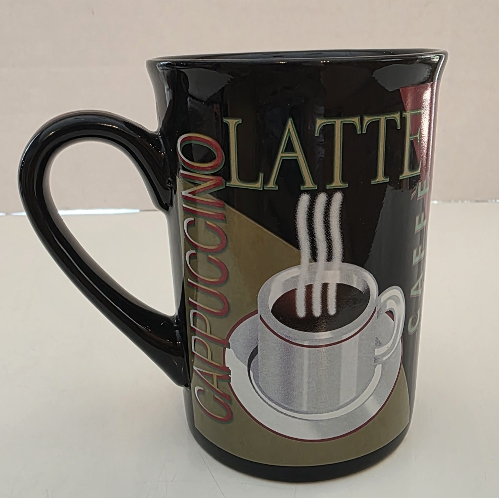 Basilica Black & Brown 6 Oz Coffe Mug 4"×2.75"